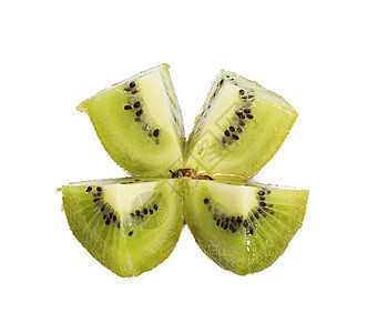 切开的千果子 种子便显露出来热带宏观营养奇异果甜点饮食食物水果绿色图片