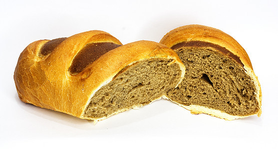 白面包和棕面包 白背景孤立图片