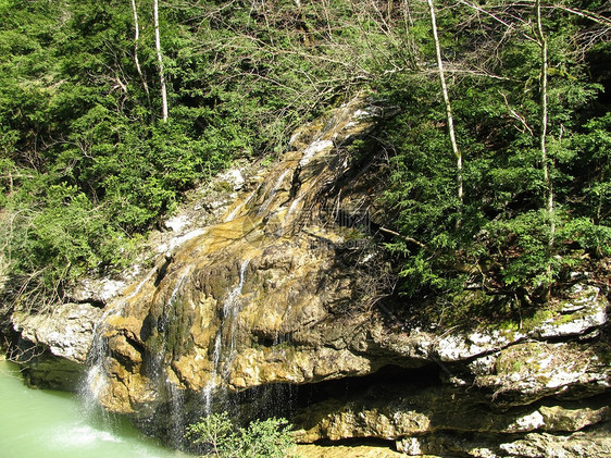 瀑布峡谷树木游览旅行路线石头岩石自然保护区宽慰河流图片