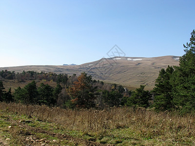 腊果纳基高原剪影全景旅行草甸植物群风景解脱一条路线山脉天空图片