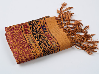 泰国传统的手工制织物结构布料背景文化衣服纺织品装饰品艺术工艺收藏古董图片