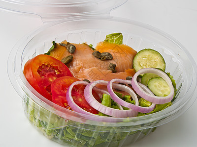 盒子里塞门沙拉低脂肪沙拉桌子设置环境绿色美食蔬菜饮食玻璃图片
