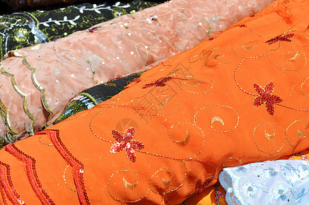 印度制造业材料墙纸线条紫色蓝色市场纺织品橙子戏服店铺图片