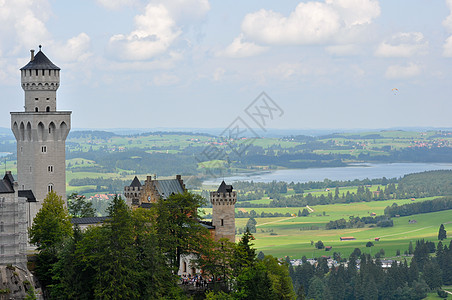 纽施旺斯坦城堡森林国王蓝色爬坡建筑自然风景大厦风格旅行图片
