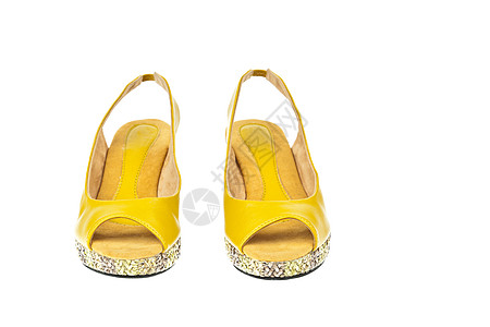 黄色鞋 妇女平台女性架子收藏店铺精品销售贸易展示钱包奢华图片