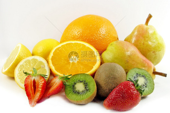 白色水果饮食小吃香蕉食物果汁奇异果营养浆果团体柠檬图片
