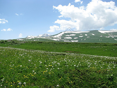 阿尔卑斯山草原旅行冰川植物草甸山丘距离天空全景高山斜坡图片