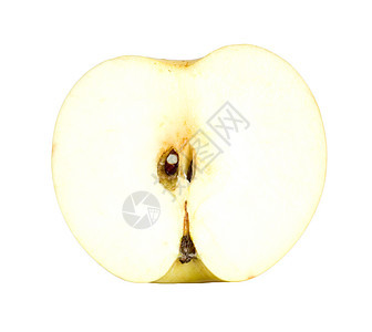 黄苹果切片白纸黄色水果饮食食物白色营养品图片