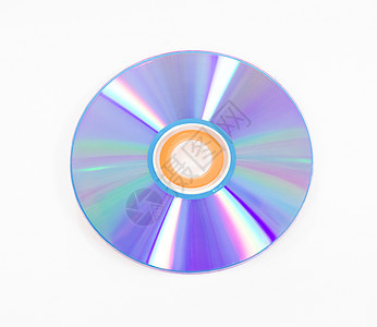 白色背景上的空白 CD 或 DVD贮存电脑记录磁盘激光烧伤折射视频圆圈光学图片