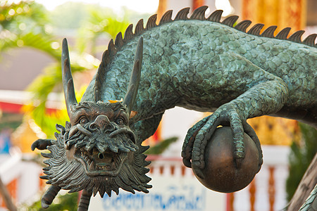 龙雕雕塑蓝色运气晶须力量动物宗教传统旅行艺术图片