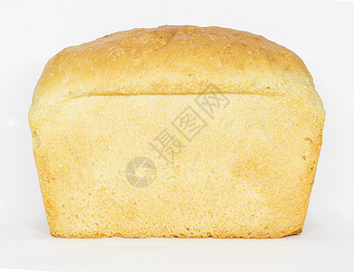 在白色背景上与世隔绝的白面包面包饮食棕色烤箱脆皮粮食生活小麦纤维食物淀粉图片
