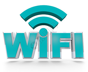 WiFi - 象征无线热点区域的蓝色字母图片