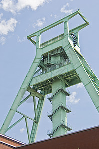 德国采矿博物馆工业历史旅行文化煤炭建筑学纪念碑天空波鸿蓝色图片