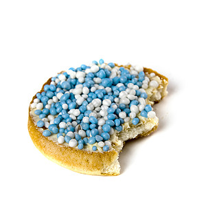 鲁石白色蓝色小吃食物老鼠儿子饼干面包糖果高清图片