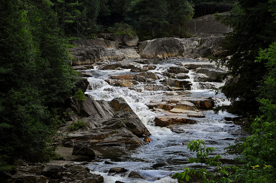 Adirondack溪流中的白水图片