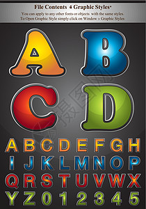图形样式字母凸版字体插图活力坡度杂志红色报纸中风蓝色图片
