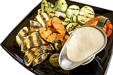 灰状蔬菜茄子萝卜胡椒食物蔬菜牛奶白色洋葱绿色盘子图片