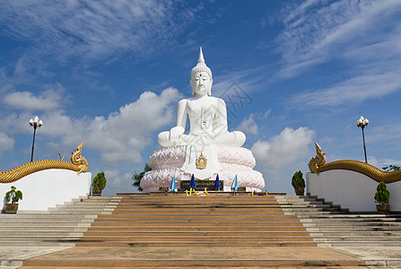 白佛像寺庙佛教徒历史金子雕塑历史性蓝色宗教精神雕像图片