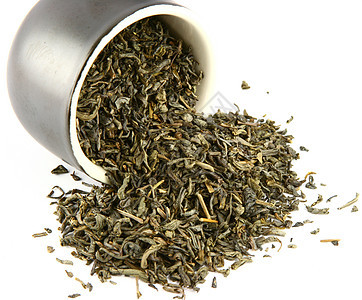 茶黑色叶子茶叶陶瓷绿茶背景图片