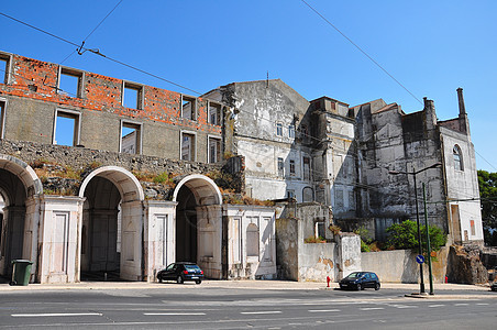 葡萄牙 里斯本 过去生活 真实生活的历史桥梁街道土地房屋城市太阳汽车墙壁建筑物建筑学图片