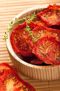 意大利日晒干西红番茄脱水种子框架水平美食蔬菜红色图片