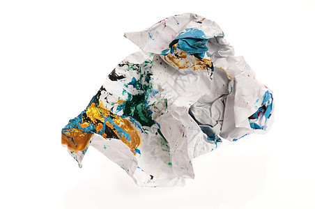 被白纸隔绝的碎纸废料白色折痕文档艺术垃圾回收绘画背景图片