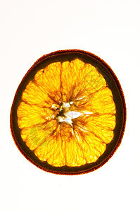 白底白色隔离的干橙色切片水平香料橙子食物戒指水果装饰风格图片