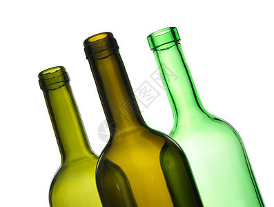 三个绿色空瓶图片
