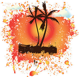 棕榈树旅行旅游天堂飞溅职业太阳可可闲暇热带橙子图片