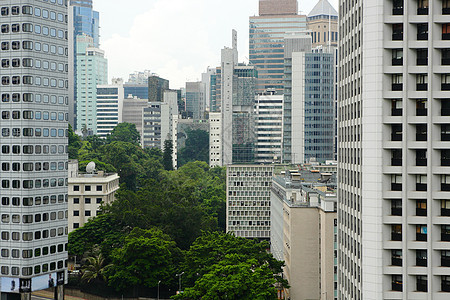 香港的建筑物蓝色天空景观办公室商业建筑市中心街道天际地标图片