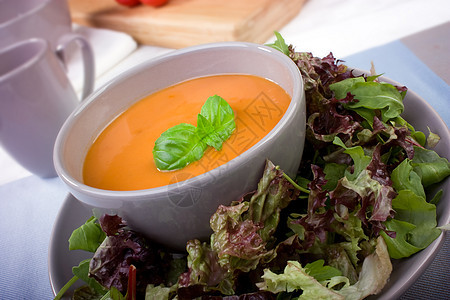 奶油番茄汤食物饮食午餐沙拉营养青菜图片
