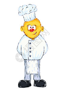 厨煮饭厨师食物职业男人面包厨房面包师白色烹饪插图图片