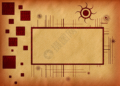 Retro 风格纸张背景线条红色框架划痕粮食插图边界噪音墙纸艺术图片