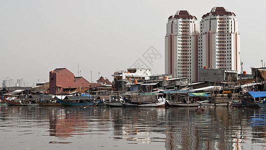 印度建筑雅加达旧运河背景