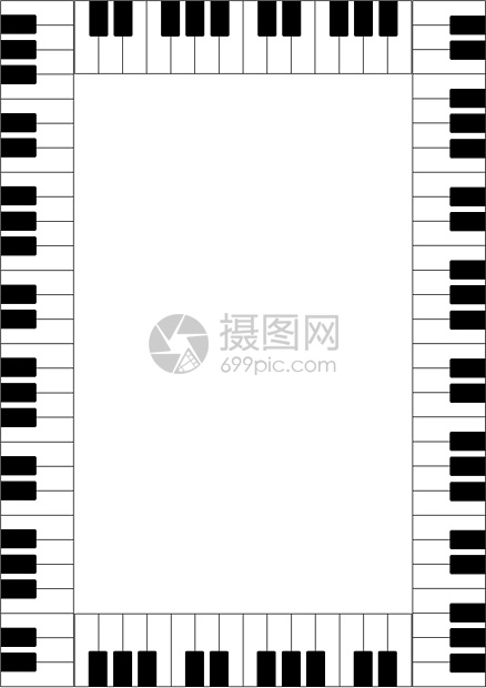 钢琴架旋律钢琴插图空白钥匙框架音乐黑色白色合成器图片