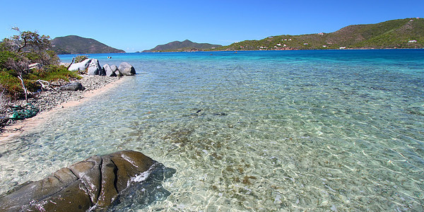 英属维尔京群岛蓝色旅游晴天热带海岸线天堂海岸风景海滩图片