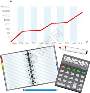 商业物体经济市场会计展示成就平衡铅笔图表蓝色公司图片