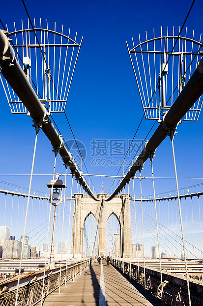 美国纽约市曼哈顿布鲁克林大桥建筑物地标城市桥梁电缆世界建筑外观旅行市政图片