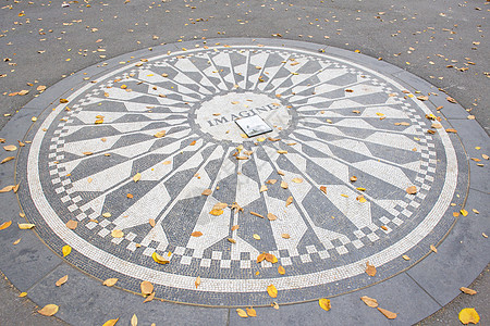 美国纽约市中央公园John Lennon的纪念馆 美国纽约市公园世界市政外观位置纪念碑旅行图片