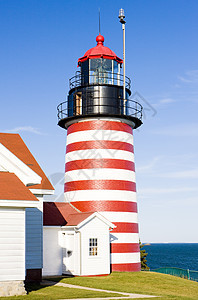 美国缅因州西科多迪灯塔首灯塔指导外观建筑学建筑世界旅行斗篷支撑安全海岸图片