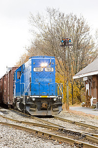 美国缅因州南巴黎 美国缅因州机车货车装置列车货物信号铁路运输铁路引擎车站图片