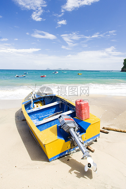 格林纳达Sauteurs湾渔船旅行海景海岸血管天堂外观世界热带风景水手图片