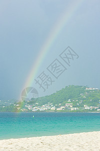 格林纳达格朗昂斯湾风景自然现象海景外观折射岛屿热带海滩彩虹海岸图片