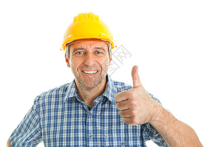 身戴硬帽子的工人技术员管道安全男性承包商建筑木匠领班职业服务图片