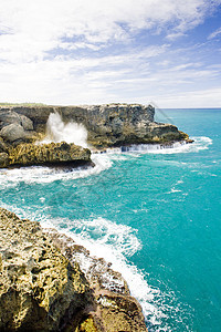 北点 巴巴多斯 加勒比外观海岸悬崖风景冲浪支撑岛屿海洋旅行岩石图片