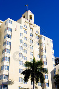 美国佛罗里达州迈阿密海滩Art Deco区棕榈城市世界建筑学市政艺术建筑物建筑酒店外观图片
