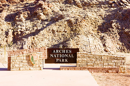 入口 Arches NP 犹他州 美国自然保护区世界外观旅行拱门位置np图片