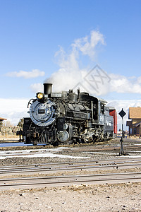 Cumbres和铁路 Antonito 美国科罗拉多世界旅行外观窄轨铁路运输机车位置蒸汽运输图片