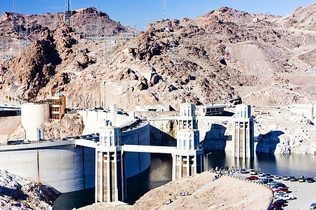 美国亚利桑那内瓦达州胡佛大坝建筑学发电世界障碍活力发电厂能量力量生产电力图片