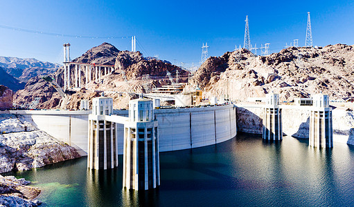 美国亚利桑那内瓦达州胡佛大坝位置能量电力发电厂水电世界生产障碍水力发电弹幕图片